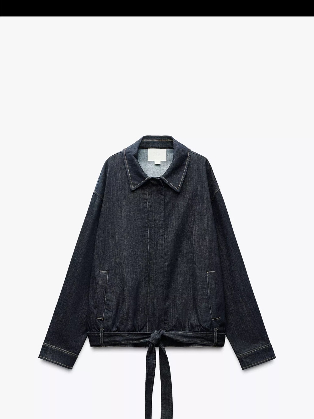 Women’s Dark Indigo Denim Jacket with Waist Tie